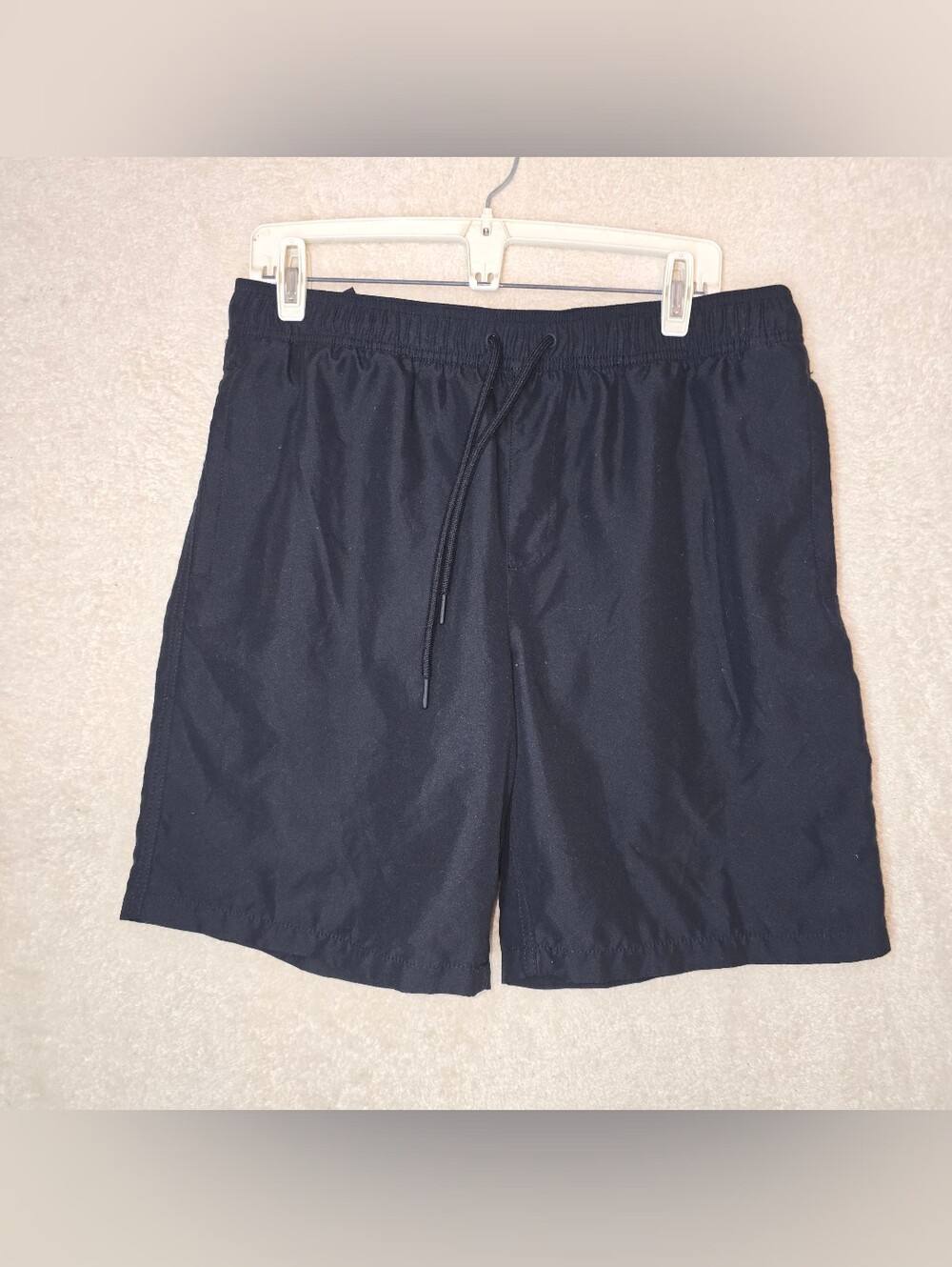 Amazon Essentials Size Large Black Drawstring Board Shorts Mesh Lining